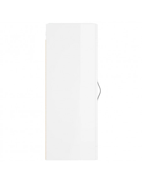Mobile Parete Bianco Lucido 34,5x34x90 cm in Legno Multistrato