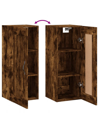Mobile a Parete Rovere Fumo 34,5x34x90 cm in Legno Multistrato