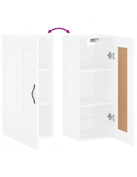 Mobile a Parete Bianco 34,5x34x90 cm in Legno Multistrato