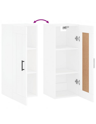 Mobile a Parete Bianco 34,5x34x90 cm in Legno Multistrato