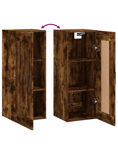 Mobile a Parete Rovere Fumo 34,5x34x90 cm in Legno Multistrato