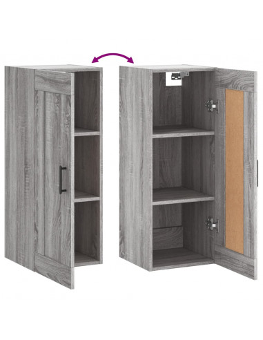 Mobile a Parete Grigio Sonoma 34,5x34x90 cm Legno Multistrato