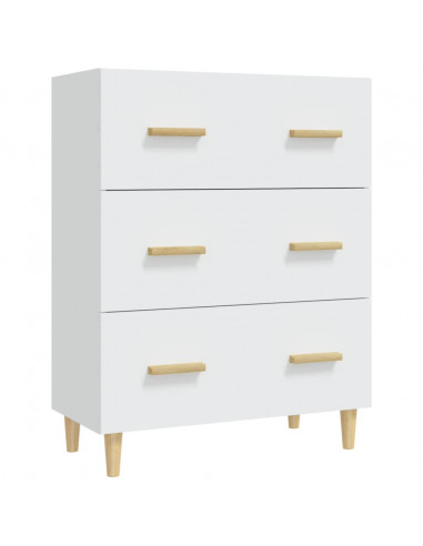 Credenza Bianca 70x34x90 cm in Legno Multistrato