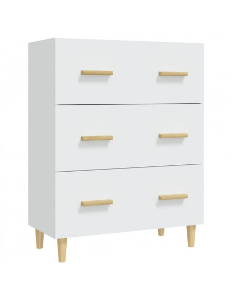 Credenza Bianca 70x34x90 cm in Legno Multistrato