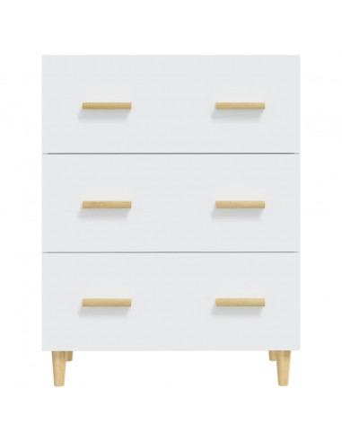 Credenza Bianca 70x34x90 cm in Legno Multistrato