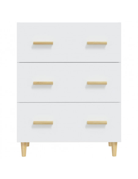 Credenza Bianca 70x34x90 cm in Legno Multistrato