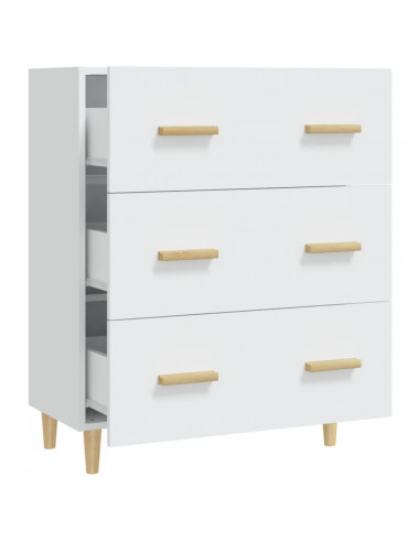 Credenza Bianca 70x34x90 cm in Legno Multistrato