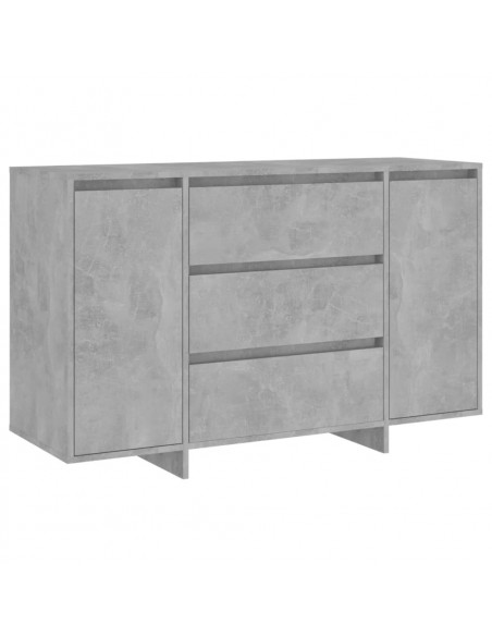 Credenza con 3 Cassetti Grigio Cemento 120x41x75 cm Truciolato