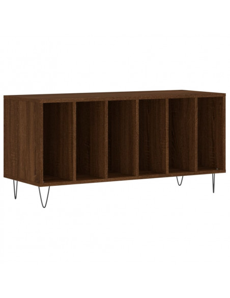 Mobile Porta Dischi Rovere Marrone 100x38x48 Legno Multistrato