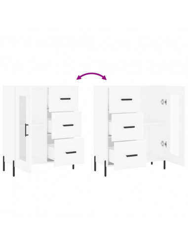 Credenza Bianca 69,5x34x90 cm in Legno Multistrato