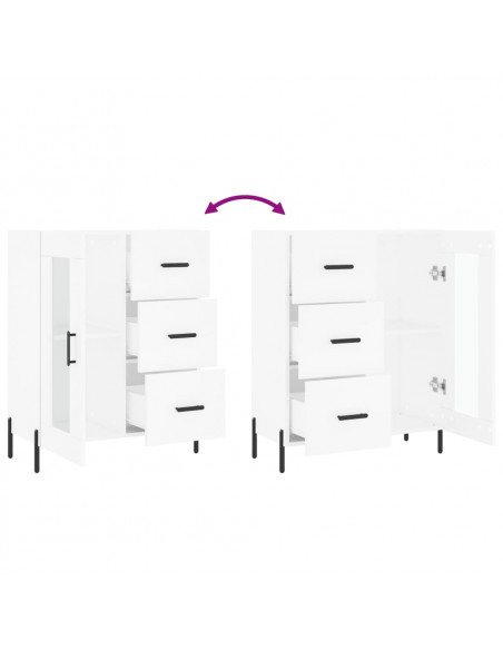 Credenza Bianca 69,5x34x90 cm in Legno Multistrato