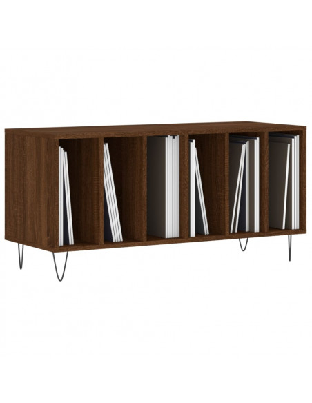 Mobile Porta Dischi Rovere Marrone 100x38x48 Legno Multistrato
