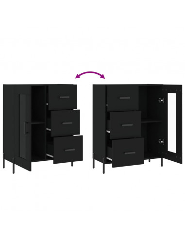 Credenza Nera 69,5x34x90 cm in Legno Multistrato