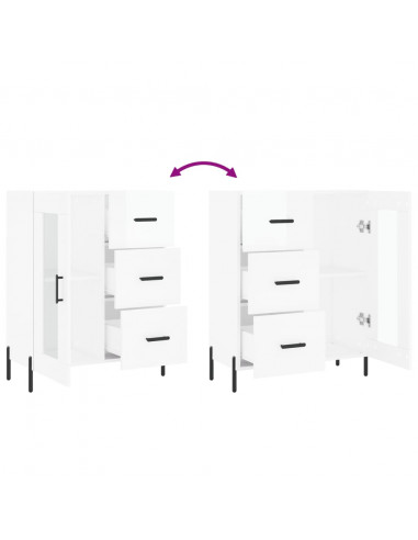 Credenza 69,5x34x90 cm in Legno Multistrato Bianco Lucido