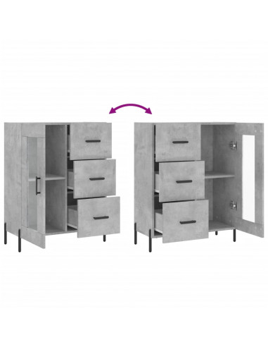 Credenza Grigio Cemento 69,5x34x90 cm in Legno Multistrato