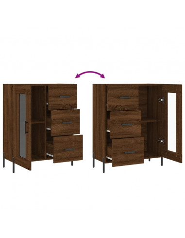 Credenza Rovere Marrone 69,5x34x90 cm in Legno Multistrato