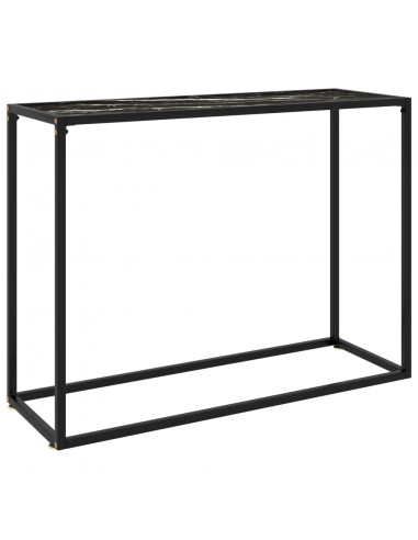 Tavolo Consolle Nero 100x35x75 cm in Vetro Temperato