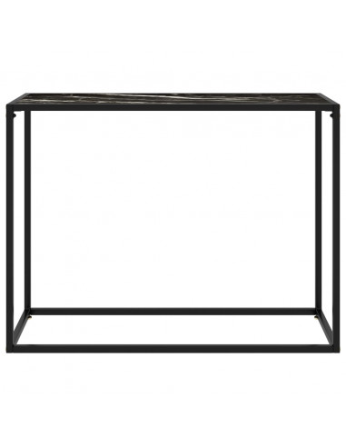 Tavolo Consolle Nero 100x35x75 cm in Vetro Temperato