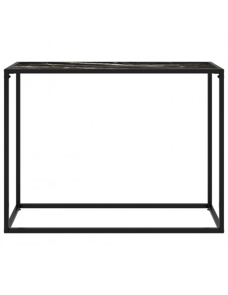 Tavolo Consolle Nero 100x35x75 cm in Vetro Temperato