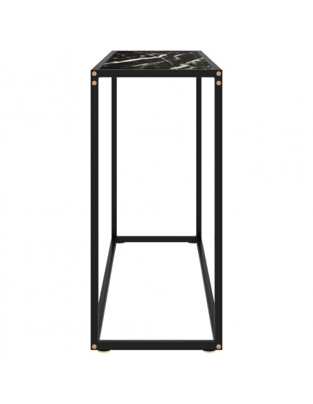 Tavolo Consolle Nero 100x35x75 cm in Vetro Temperato