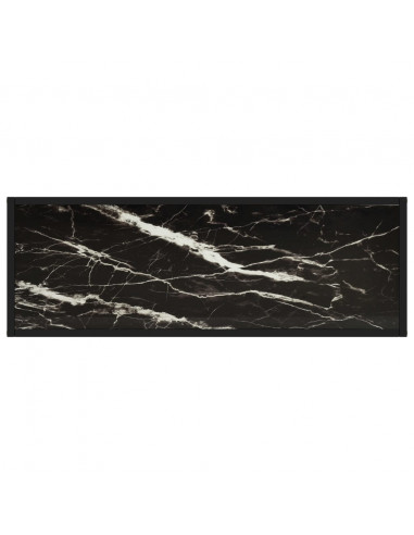Tavolo Consolle Nero 100x35x75 cm in Vetro Temperato