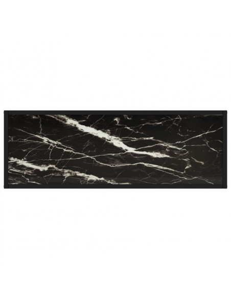 Tavolo Consolle Nero 100x35x75 cm in Vetro Temperato