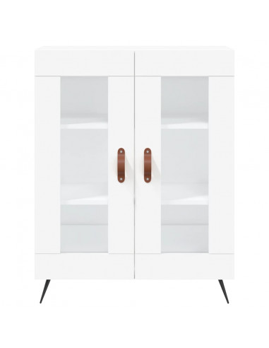 Credenza Bianca 69,5x34x180 cm in Legno Multistrato