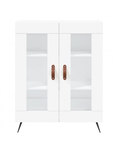 Credenza Bianca 69,5x34x180 cm in Legno Multistrato