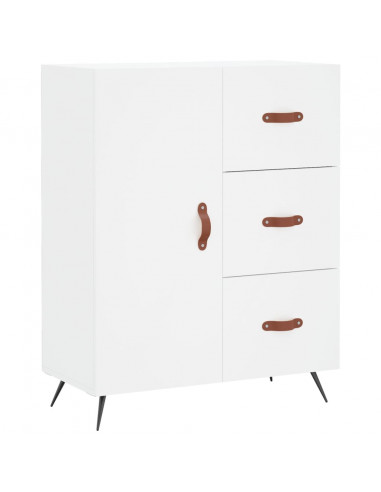 Credenza Bianca 69,5x34x180 cm in Legno Multistrato