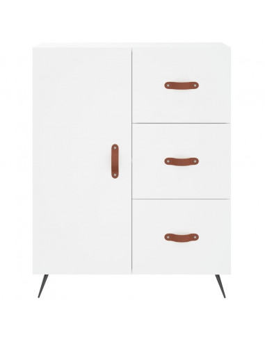 Credenza Bianca 69,5x34x180 cm in Legno Multistrato