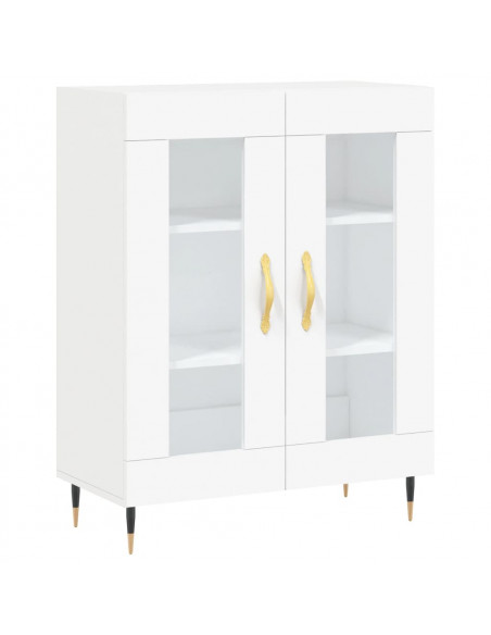 Credenza Bianca 69,5x34x180 cm in Legno Multistrato