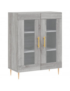 Credenza Grigio Sonoma 69,5x34x180 cm in Legno Multistrato 2