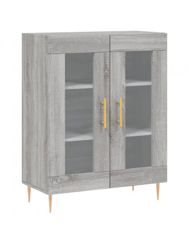 Credenza Grigio Sonoma 69,5x34x180 cm in Legno Multistrato