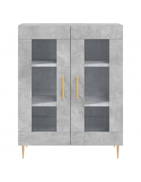 Credenza Grigio Cemento 69,5x34x180 cm in Legno Multistrato