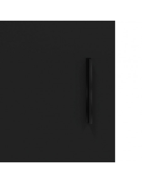 Credenza Nera 69,5x34x180 cm in Legno Multistrato