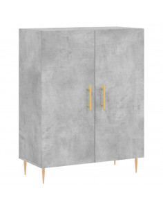 Credenza Grigio Cemento 69,5x34x180 cm in Legno Multistrato 2