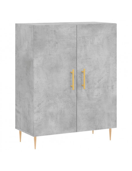 Credenza Grigio Cemento 69,5x34x180 cm in Legno Multistrato