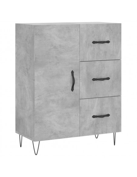 Credenza Grigio Cemento 69,5x34x180 cm in Legno Multistrato