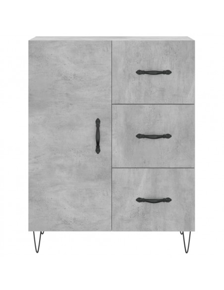 Credenza Grigio Cemento 69,5x34x180 cm in Legno Multistrato