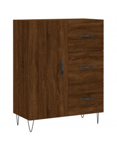 Credenza Rovere Marrone 69,5x34x180 cm in Legno Multistrato 2