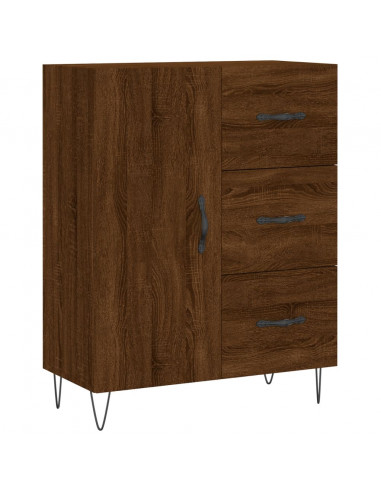 Credenza Rovere Marrone 69,5x34x180 cm in Legno Multistrato