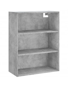 Credenza Grigio Cemento 69,5x34x180 cm in Legno Multistrato 2