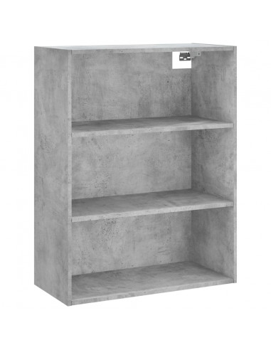 Credenza Grigio Cemento 69,5x34x180 cm in Legno Multistrato