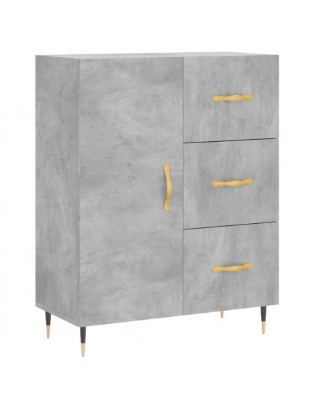 Credenza Grigio Cemento 69,5x34x180 cm in Legno Multistrato