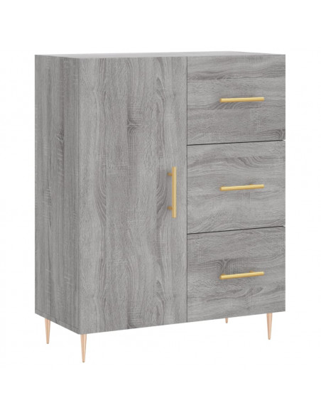 Credenza Grigio Sonoma 69,5x34x180 cm in Legno Multistrato
