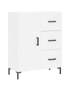 Credenza Bianca 69,5x34x180 cm in Legno Multistrato 2