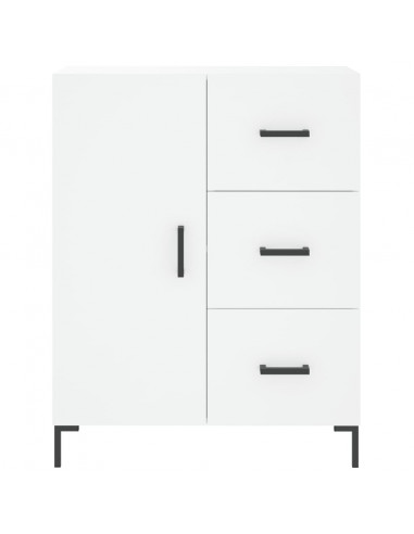 Credenza Bianca 69,5x34x180 cm in Legno Multistrato