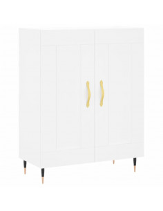 Credenza Bianca 69,5x34x180 cm in Legno Multistrato 2