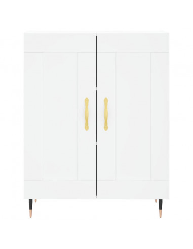 Credenza Bianca 69,5x34x180 cm in Legno Multistrato