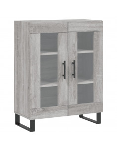 Credenza Grigio Sonoma 69,5x34x180 cm in Legno Multistrato 2
